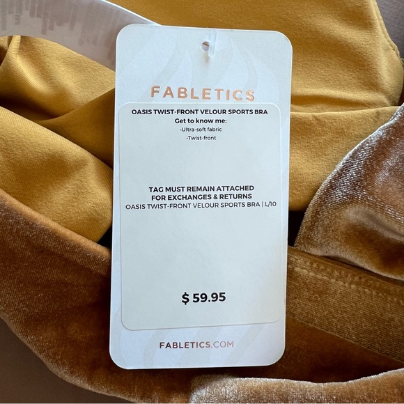 Fabletics Velvet Twist Front Gold Bralette - Picture 11 of 11